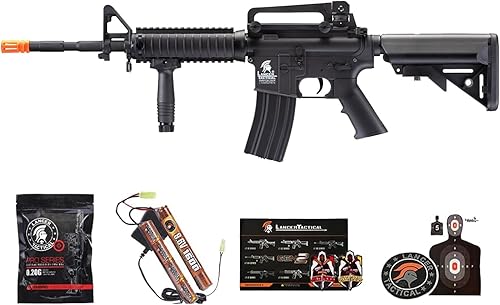 Lancer Tactical Gen 2 RIS Classic M4A1 AEG Rifle de Airsoft con batería Nimh de 9.6v y cargador (1000 rondas de 0.20g BBS incluidas)