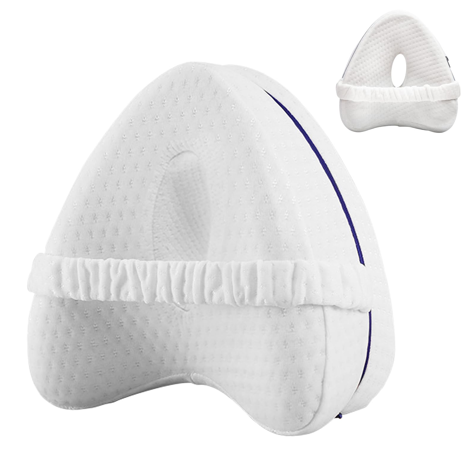 Sporgo Almohada ortopédica para piernas: almohada de rodilla para dormir de lado, fundas extraíbles, almohada de espuma viscoelástica para las piernas, almohada ergonómica para dormir de lado, alivio