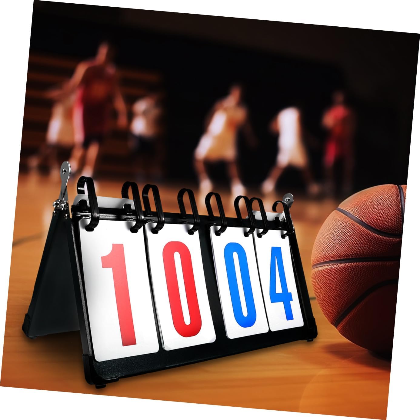 BESPORTBLE Portable Reusable Scorekeeper Board with Thick Steel Plate Four-Digit Flip Counter for Basketball Baseball Volleyball and Table Tennis Sports Supplies for Indoor and Outdoor Games