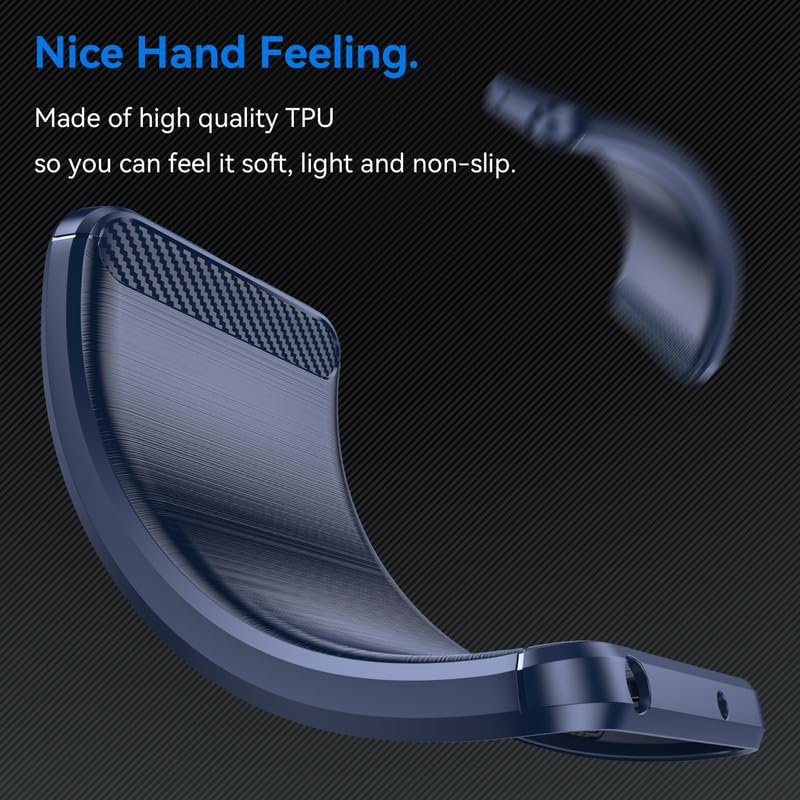 Image of NPRC Hybrid Ultra Slim Protective Case TPU Non-Slip Carbon Fiber Texture Shockproof Case Cover for Moto G35 - Blue