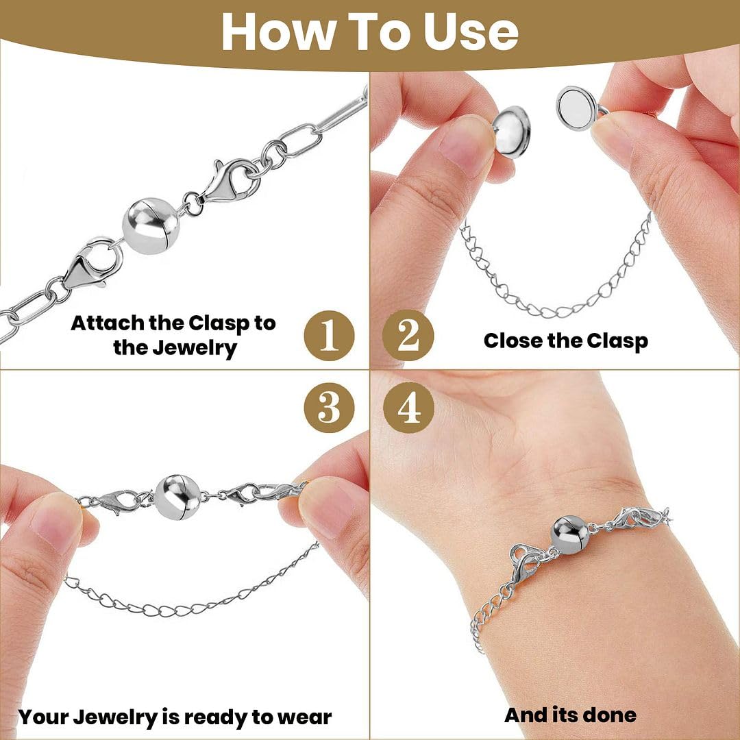 Sterling Silver Magnetic Clasp, Replacements For Regular Clasps – Dazzling Paws