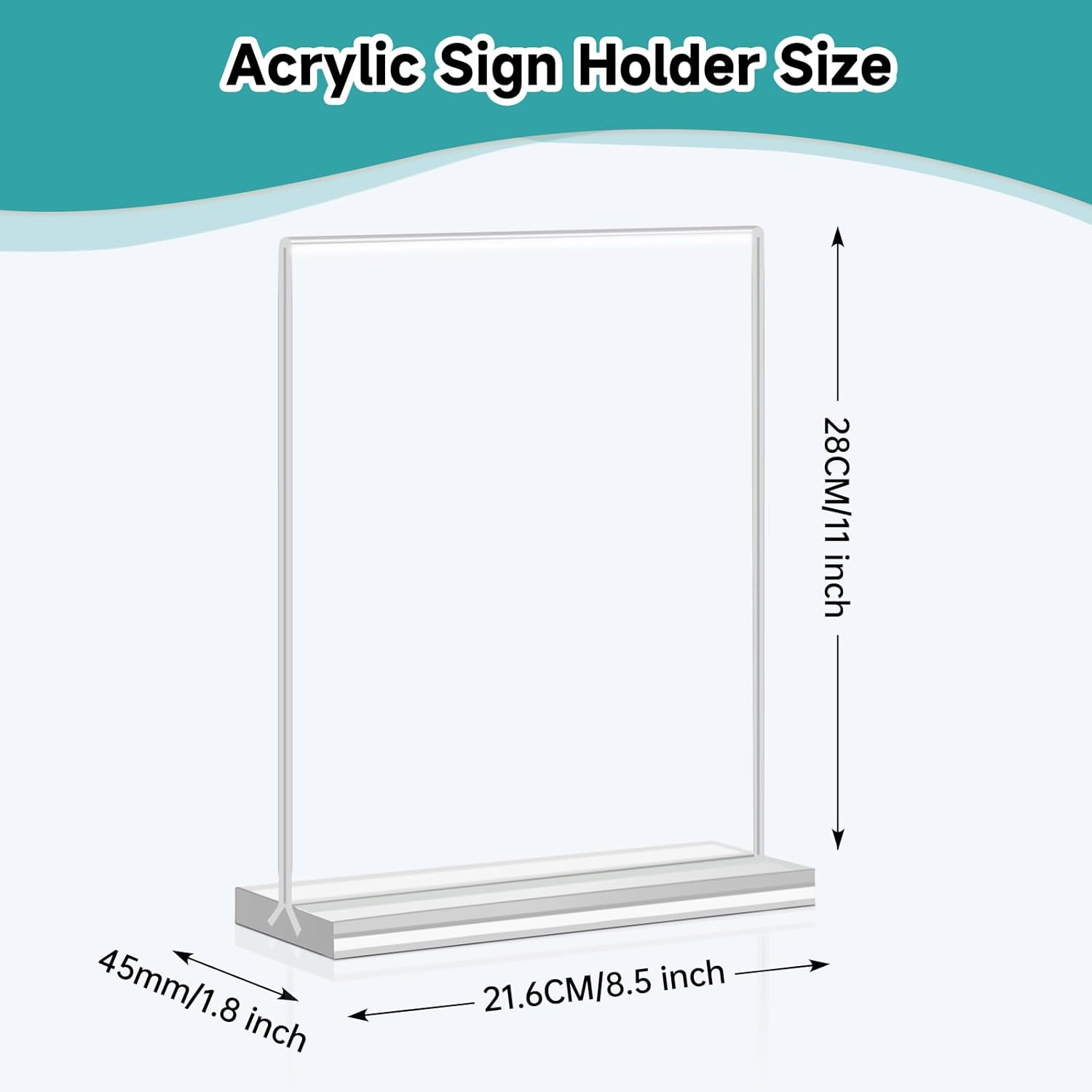 6 Pack T-Shaped Acrylic Sign Holder 8.5 x 11, Double Sided Clear Acrylic Display Table Signs Stand New acrylic material T Shape Flyer Holder Plastic for Picture Paper Frame Holder Home Office Menu Retail Show Fair