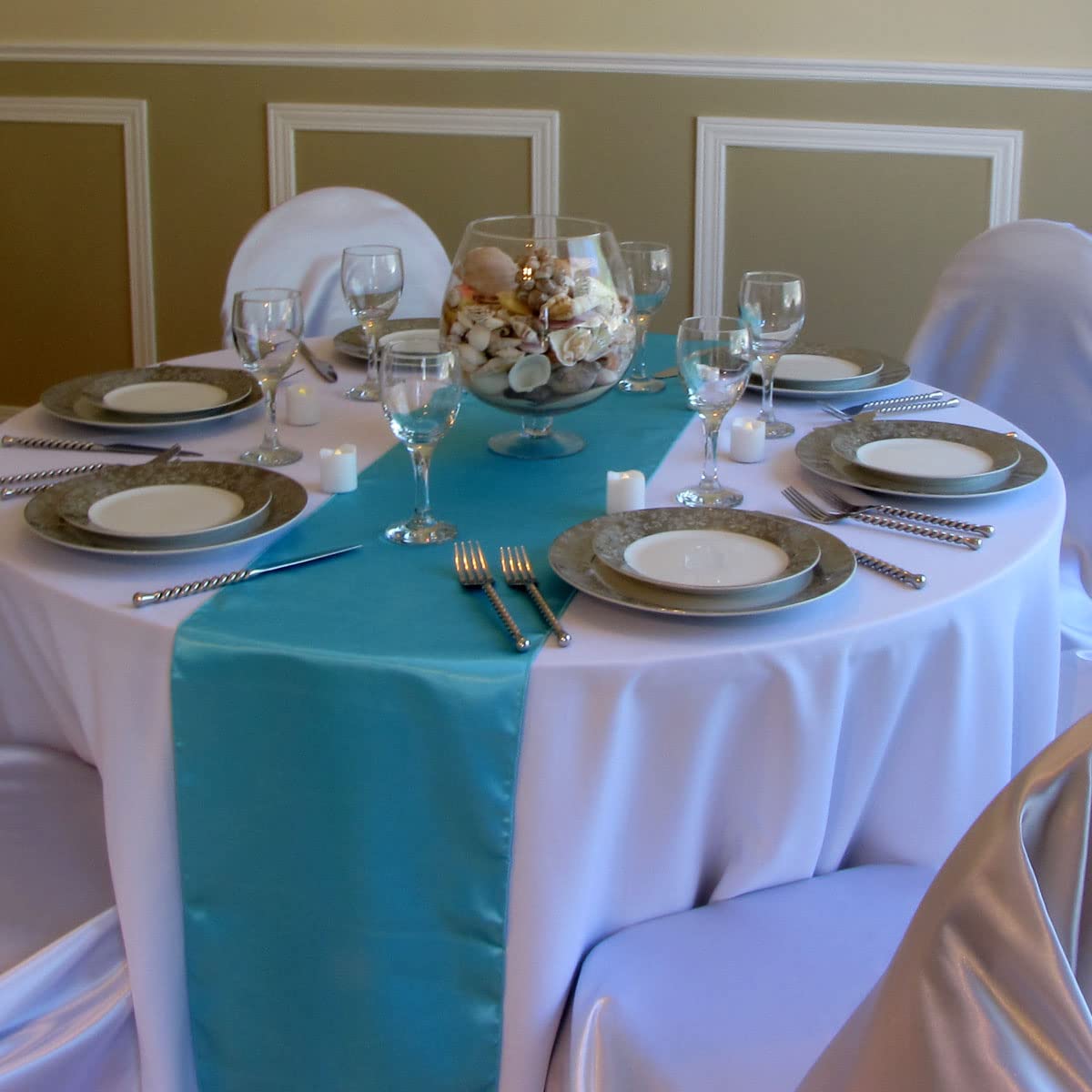 Heart N Soul Set Di 5 Runner Da Tavola In Raso - 30x220 Cm, Eleganti Tovaglie Lunghe Per Matrimoni, Banchetti, Feste E Decorazioni Cucina, Colori Assortiti