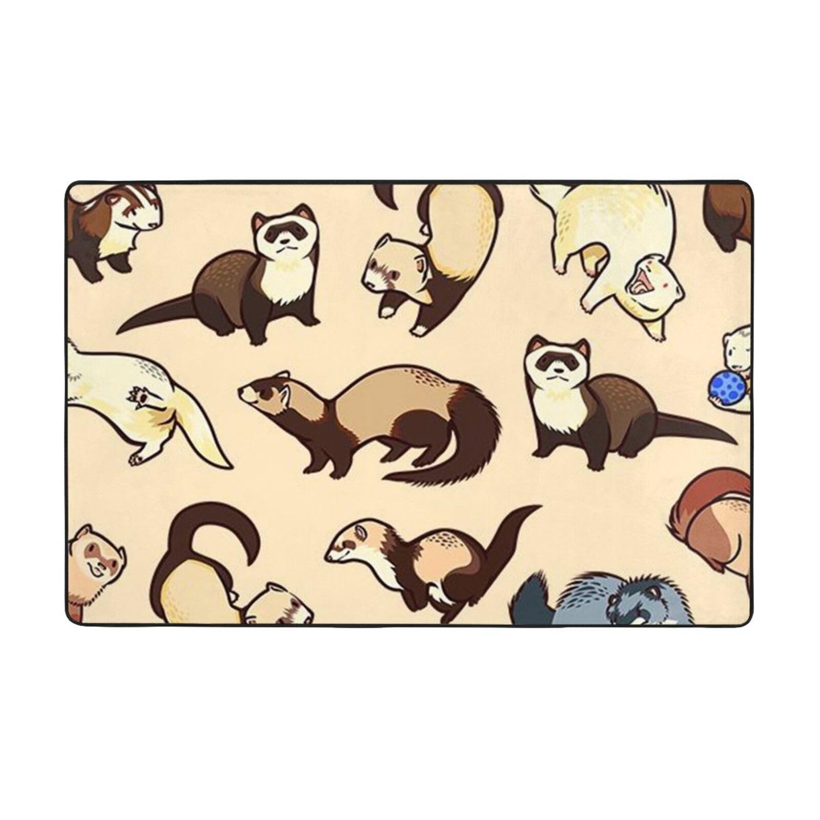 Tapis imprimé furet poilu 150x100 tapis de sol salon flanelle moderne