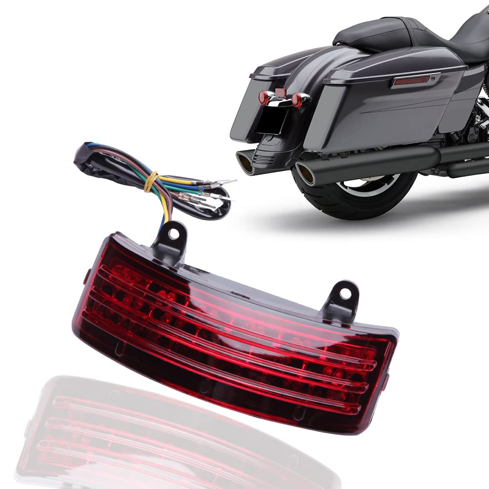 DREAMIZER Tri-Bar Tail Light Rear Fender Led Brake Turn Signal for Street Glide Road Glide 06-13,Red