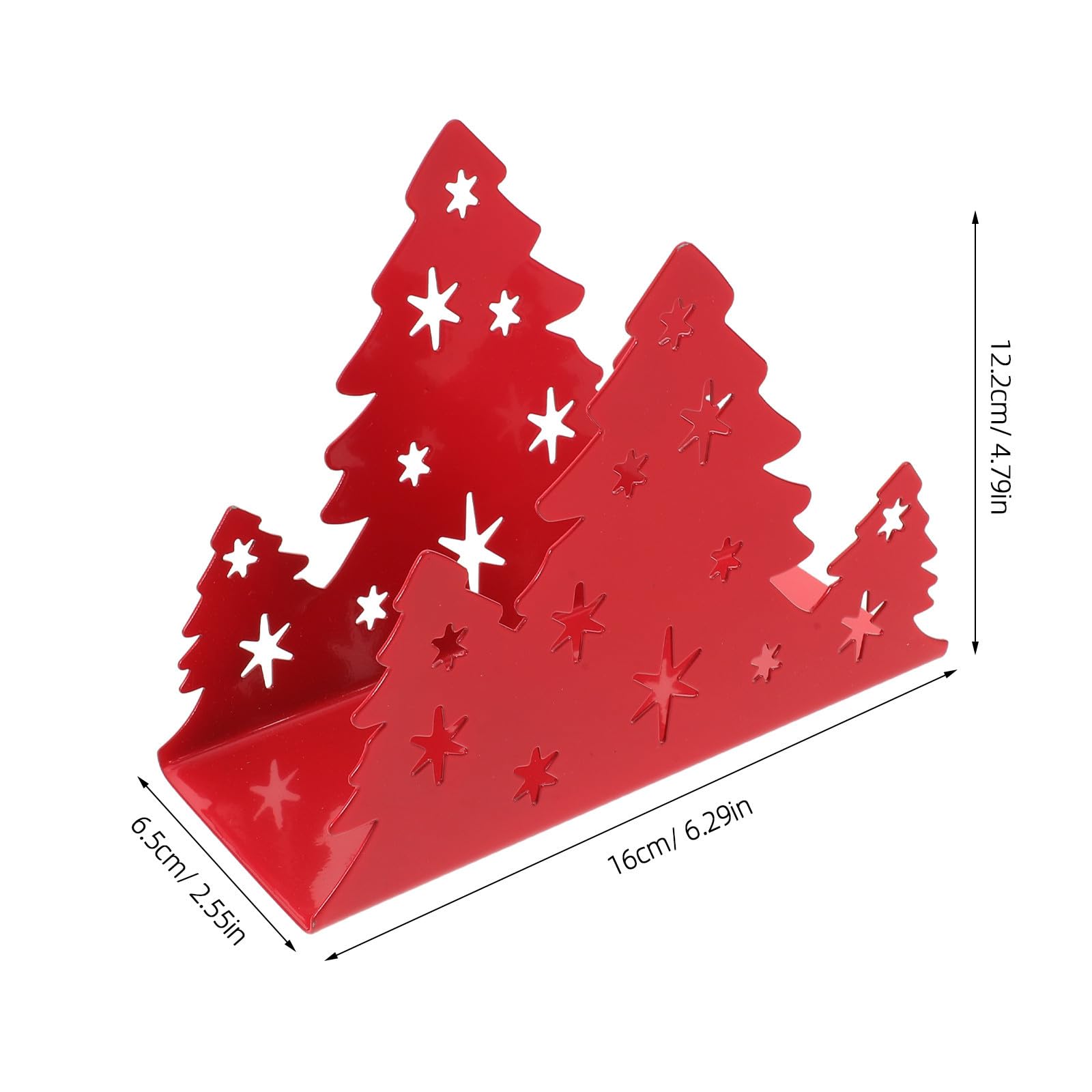 FRCOLOR 5 Pezzi Porta Tovaglioli Albero di Natale in Acciaio Inox Rosso per