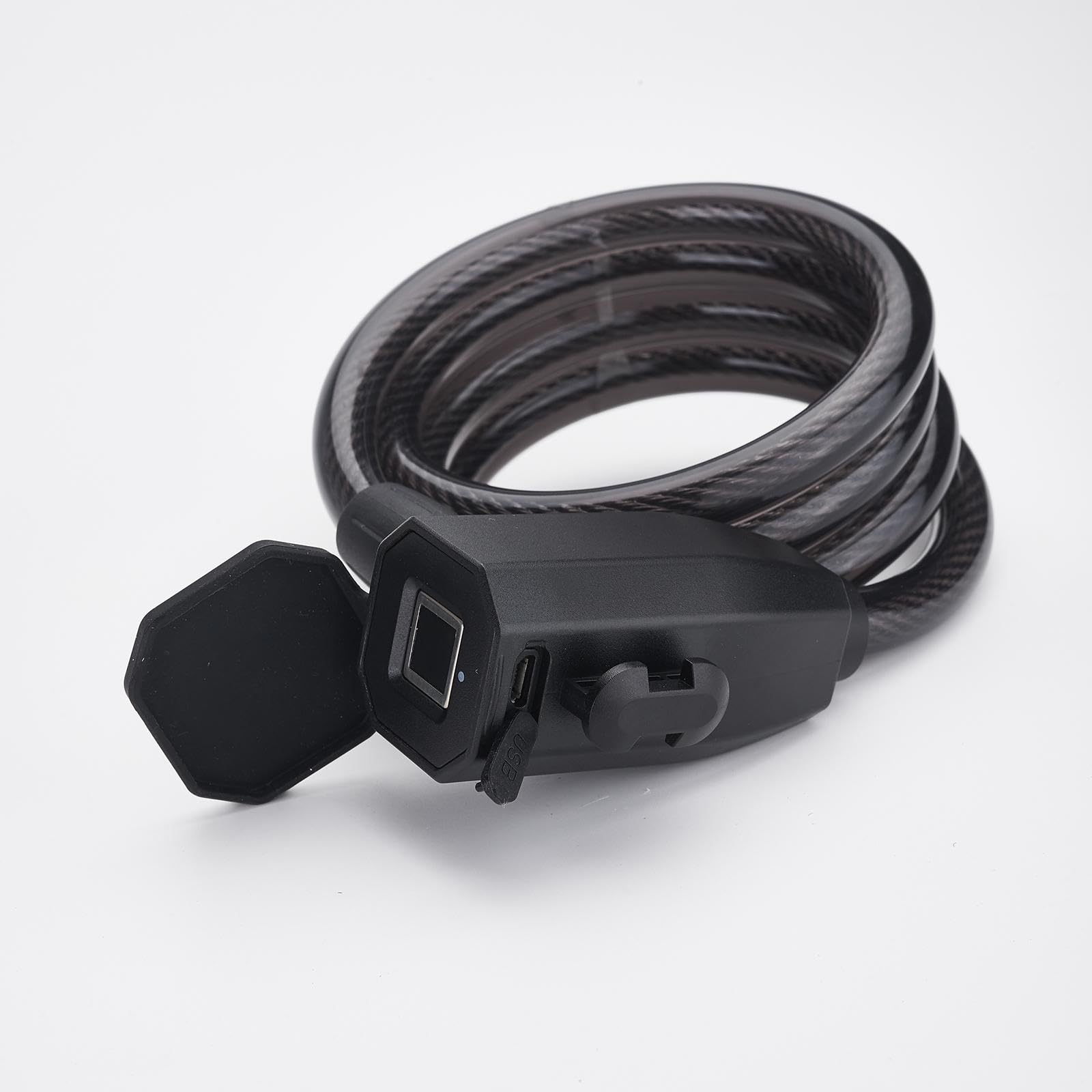3-częściowy zestaw blokad rowerowych ładowanie USB wytrzymały niezniszczalny zamek rowerowy na odcisk palca