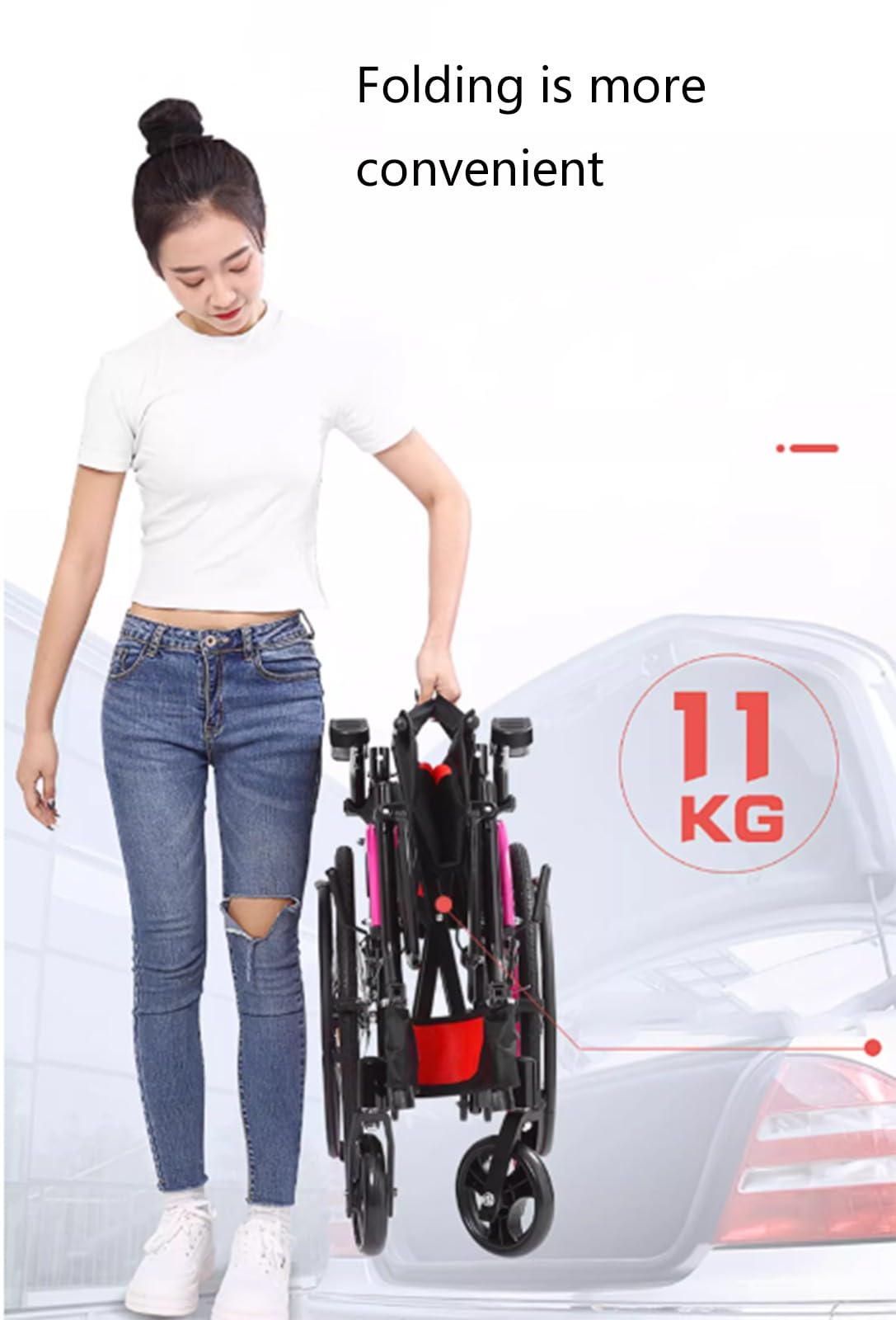 Silla de Ruedas de Viaje Ultraligera, Silla de Ruedas Activa Plegable y Ligera de Aluminio, sillas de Ruedas autopropulsadas para el hogar y los Viajes B