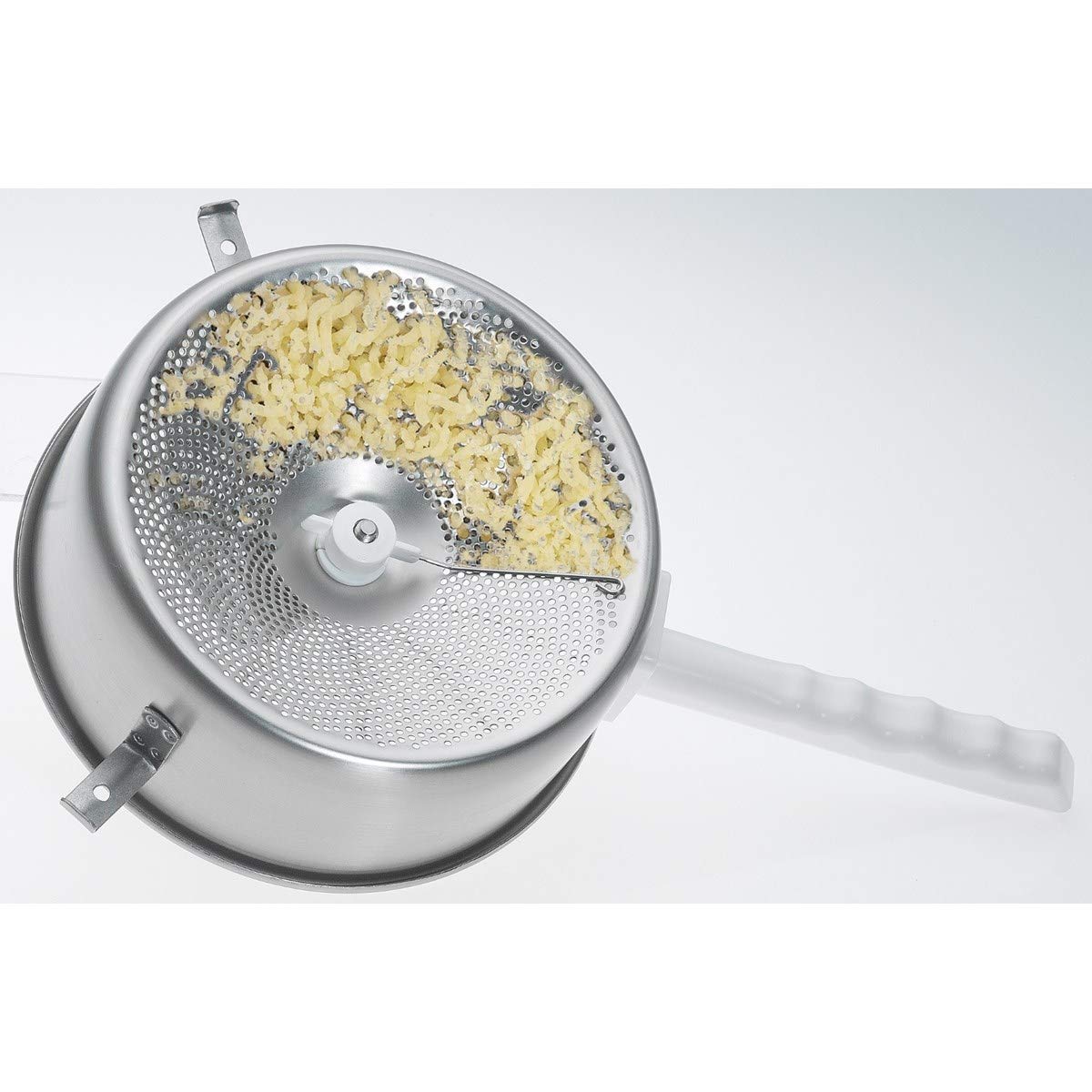 GEFU Passiergerät Flotte Lotte - Edelstahl Passiermühle mit 2mm Lochung | Manueller Küchenhelfer aus Edelstahl für Obst und Gemüse, 1,5 Liter Volumen, spülmaschinengeeignet, inkl. Abstreiffunktion