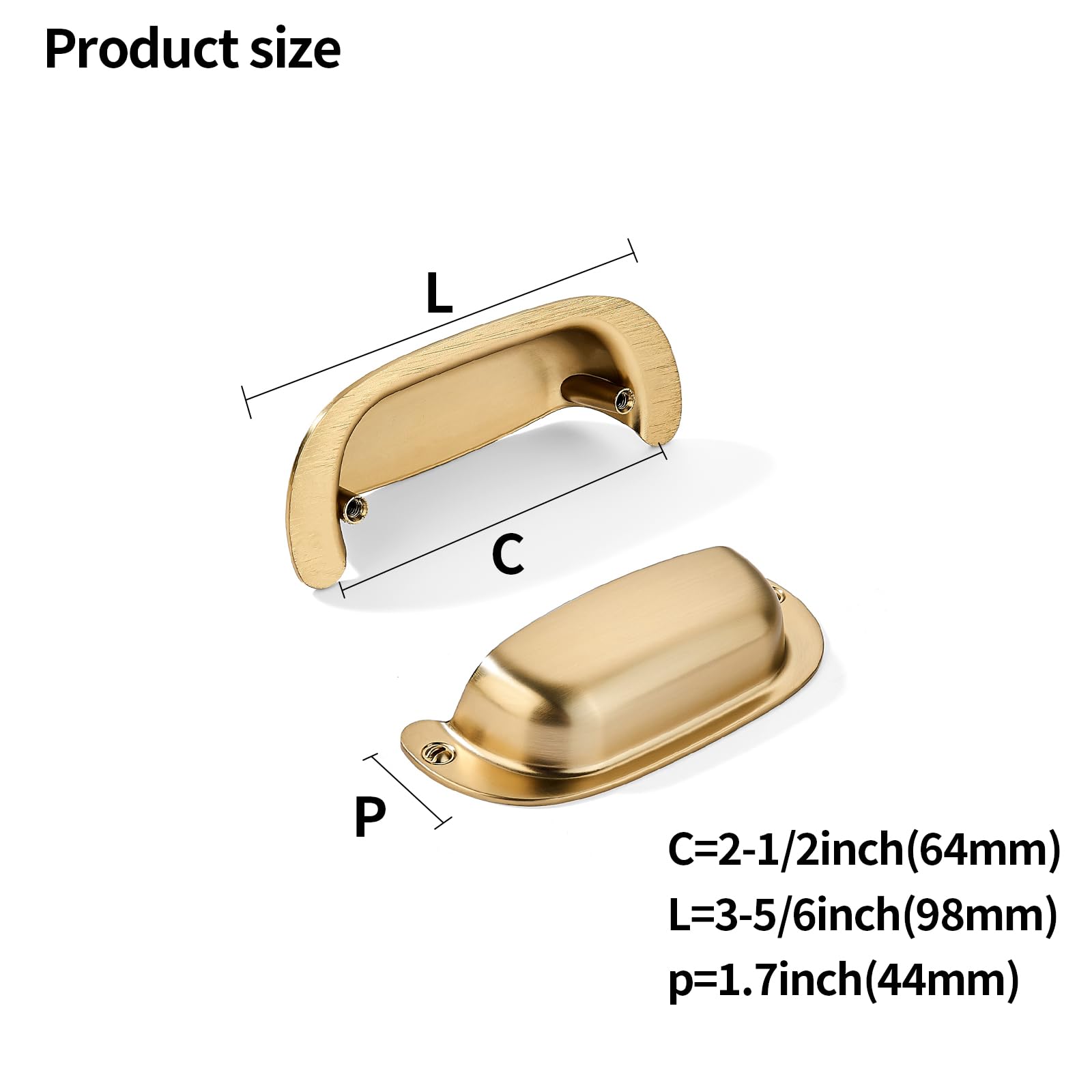 KHTUMEWARE-170354 Champagne Bronze Cabinet Pulls CTC 2-1/2 in (64 mm) 2-Pack in Champagne Bronze — KHTUMEWARE