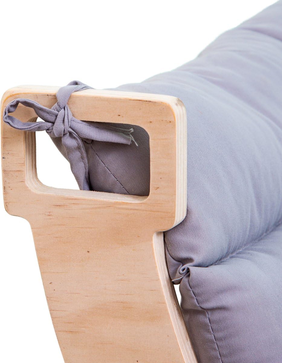 Buxibo - Ponte/Arco di Arrampicata in Legno con Cuscino - Struttura Montessori - Legno Naturale - Giocattolo Bambini - 97x47x52cm