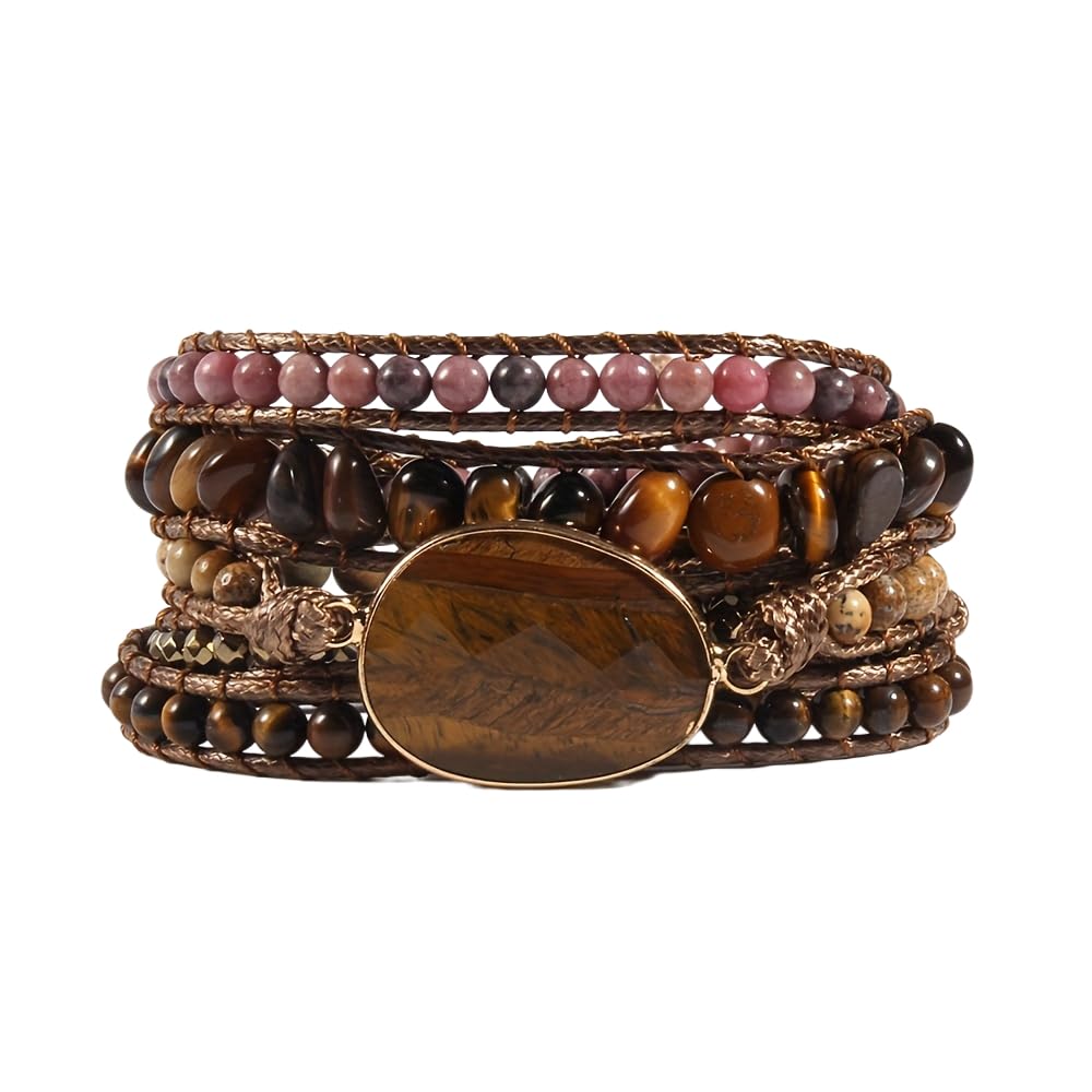 Boho Stone Wrap Bracelet for Women,Turquoise Beaded Bracelet Jewelry Gift