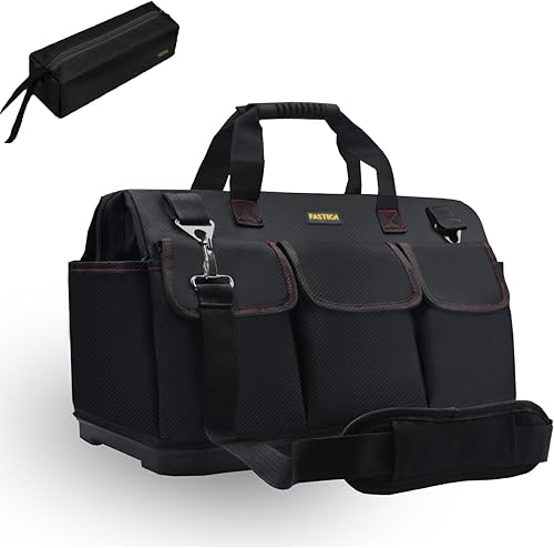 FASTECH Bolsa de herramientas inferior resistente de 15 pulgadas con boca ancha para almacenamiento de herramientas, portador y organizador, bolsa