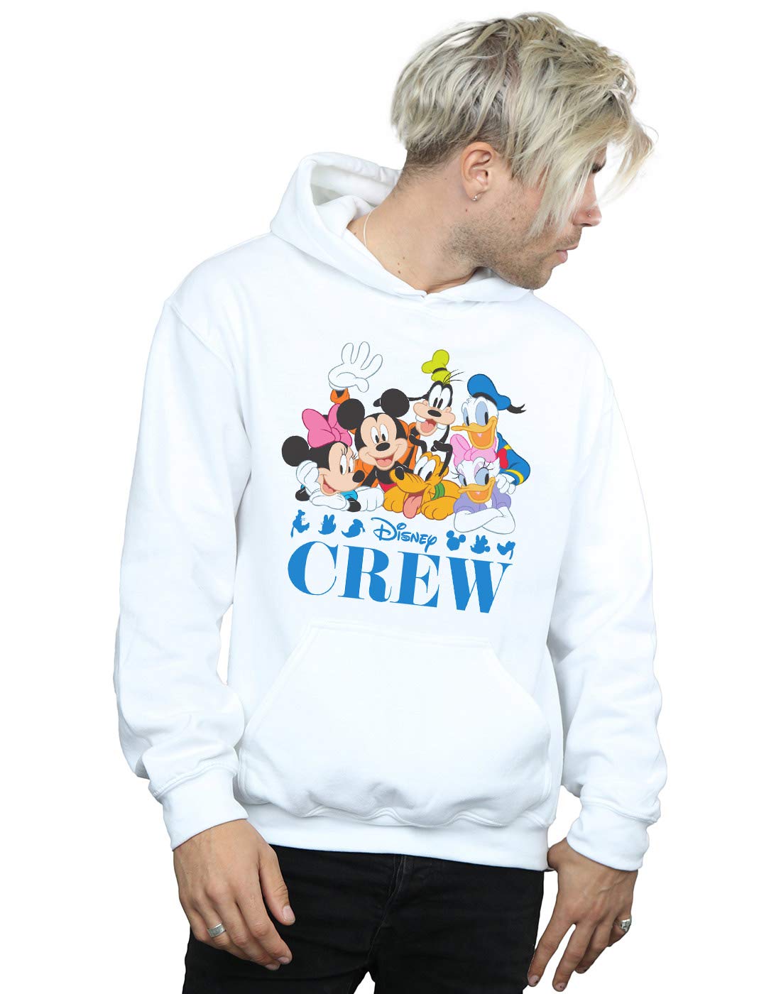 Disney Men's Mickey Mouse Disney Friends Hoodie White XX-Large