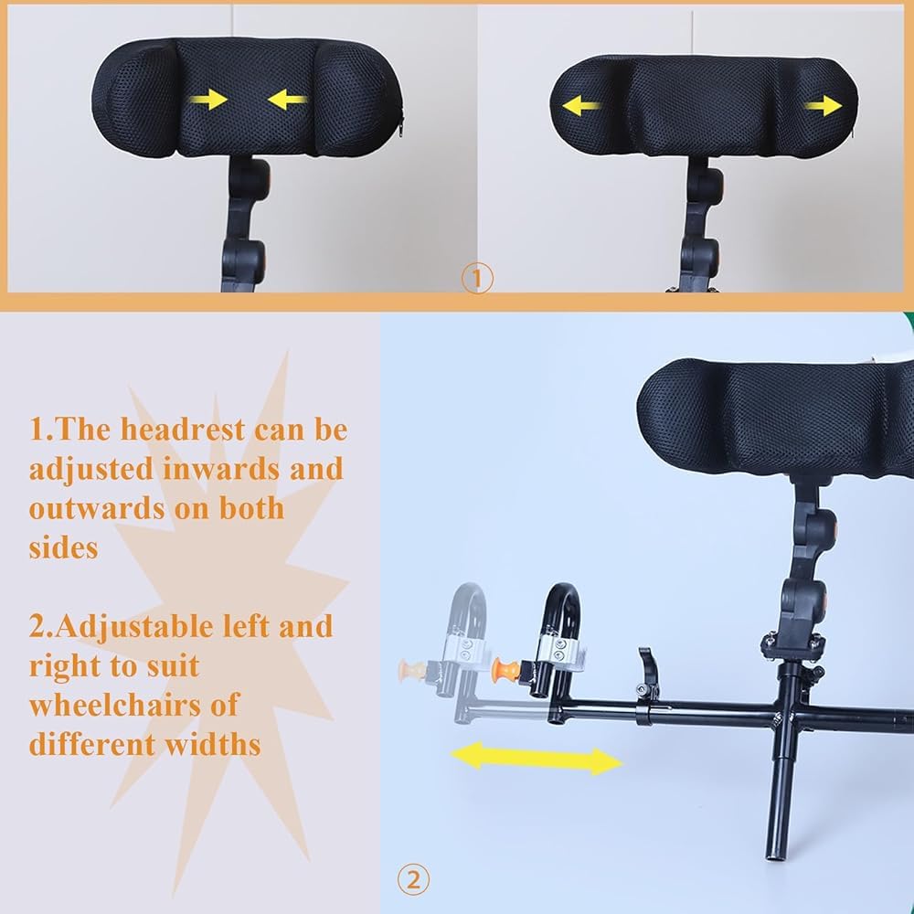 Reposacabezas ajustable para silla de ruedas con soporte para el cuello y respaldo ergonómico, almohada cómoda para posicionamiento de la cabeza y cuidado de la movilidad