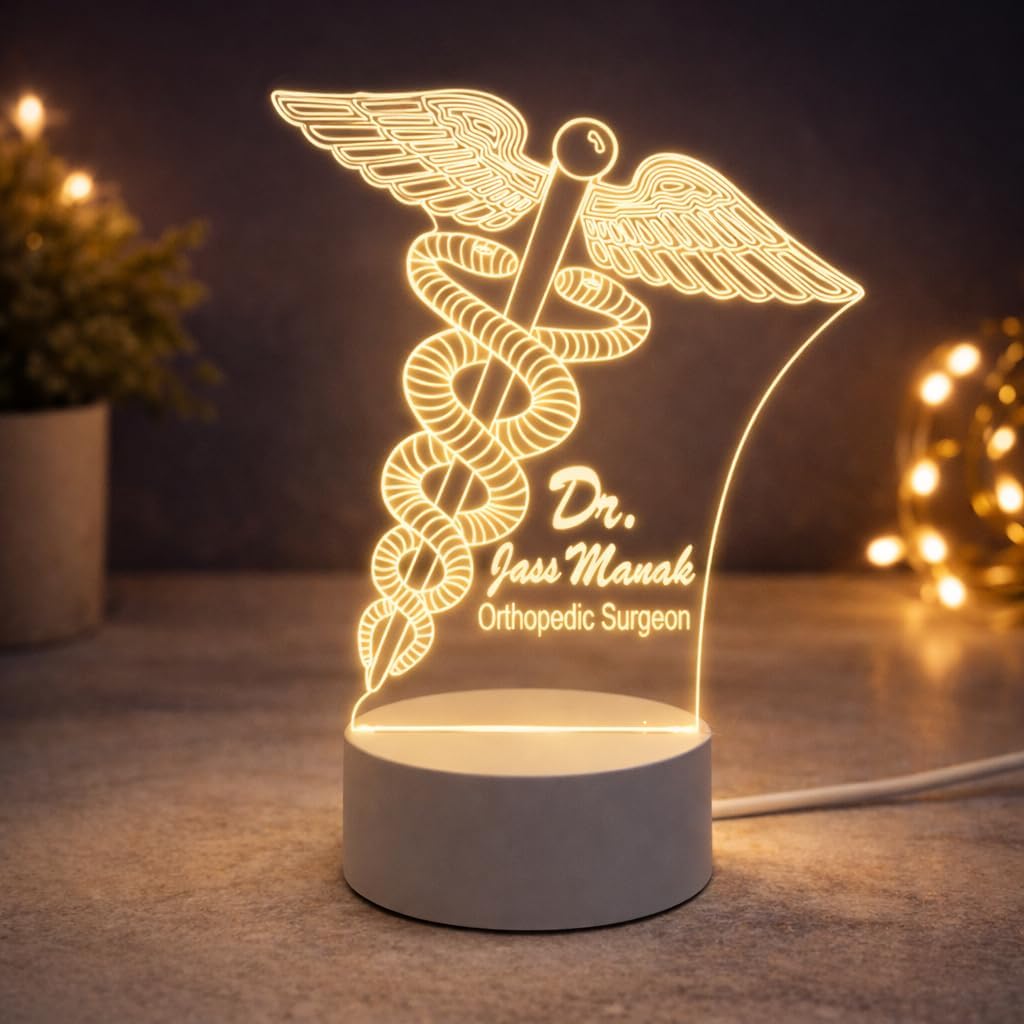 Doctor Themed 3D Illusion LED Night Lamp – Personalized Medical Professional Name Lamp – Warm White USB Powered Acrylic Table Light – Gift for Doctors, Nurses, Healthcare Workers-image-38
