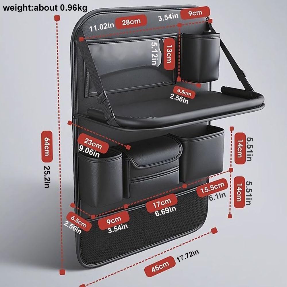 Protezione per schienale auto in pelle PU con supporto per tablet da 17,3", accessorio interno per sedile posteriore, coprisedile per bambini, organizer da viaggio per bambini