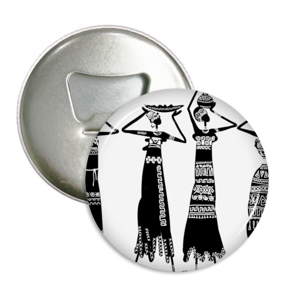 Décapsuleur Aimanté Totems d'Afrique Noirs en Métal Argenté Lot de 3 Pièces