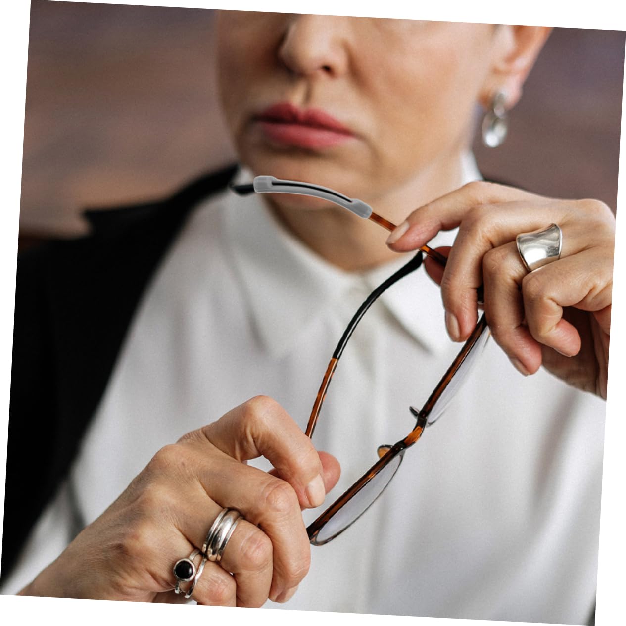 BESTYASH 5 Pairs Non Slip Silicone Eyeglass Ear Grips Durable Eyeglass Accessories for Enhanced Comfort and Stability Compatible with Glasses and Sunglasses