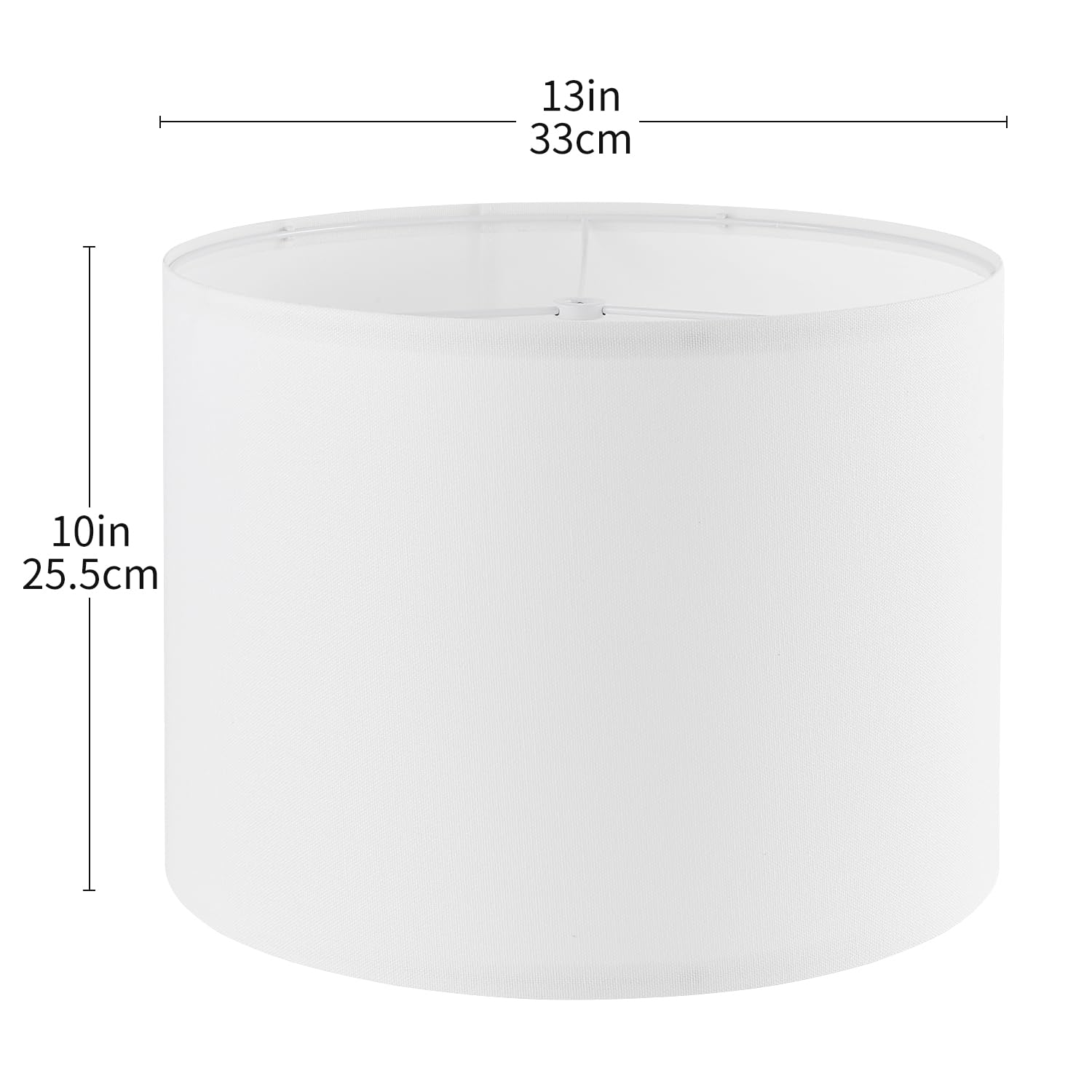 Lampshades Set of 2, White Linen Modern Lamp Shades, 13 