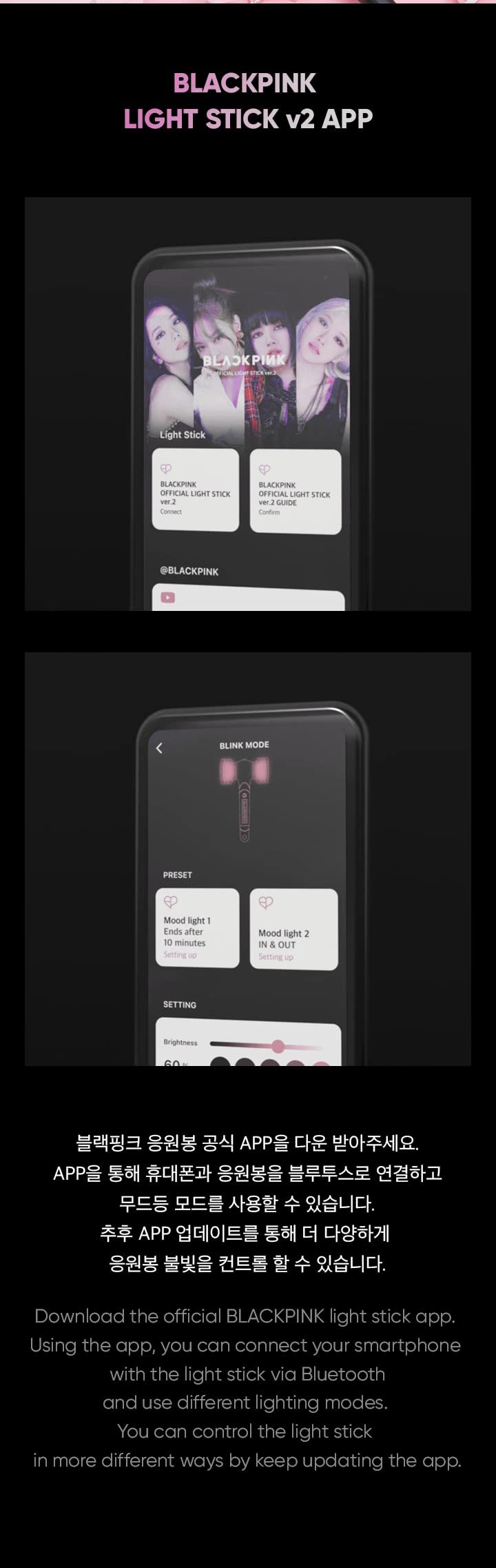Genie Music BLACK PINK - Offizielles Leuchtstab Version 2 Blink Fanlight