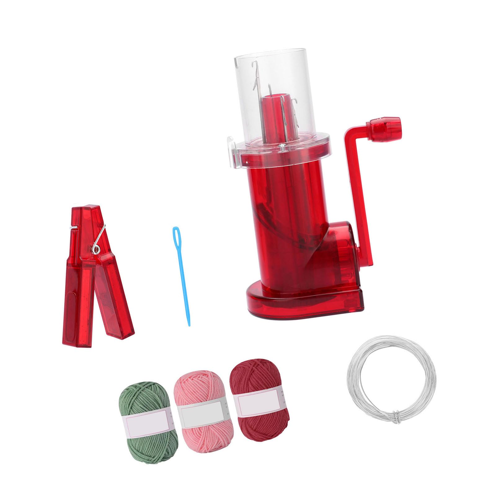 ljhnba Cord Knitter Machine Knitting Mill with Yarn Needle Cord Hand Operated Knitting Bracelets Weaving Tool Yarn Braider Set
