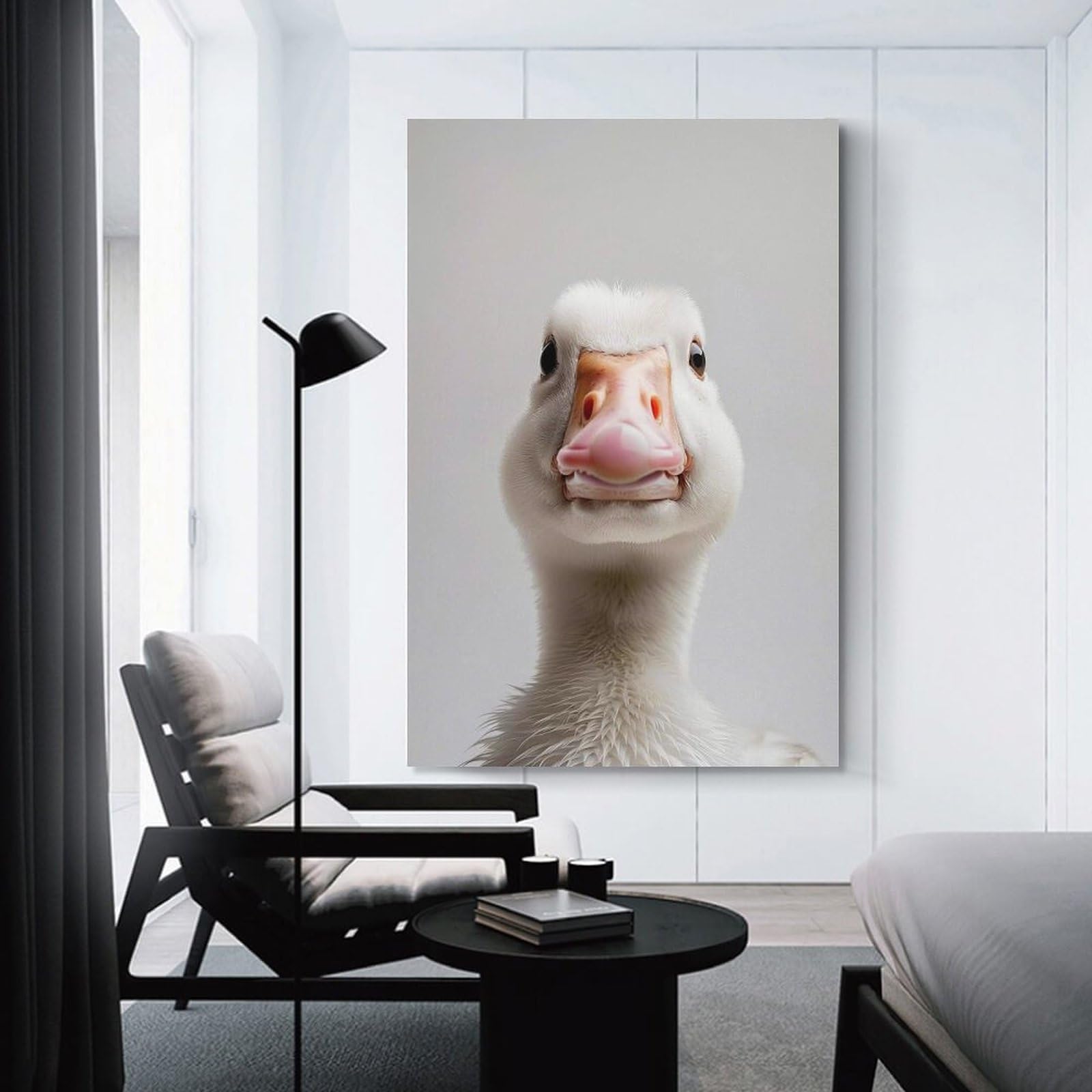 Junmoney Canvas Wall Decor Goose Face, 20x30inch(50x75cm), for Restful Interiors, Bedrooms Or Small Rooms, Canvas Wall Decor for Personal Spaces