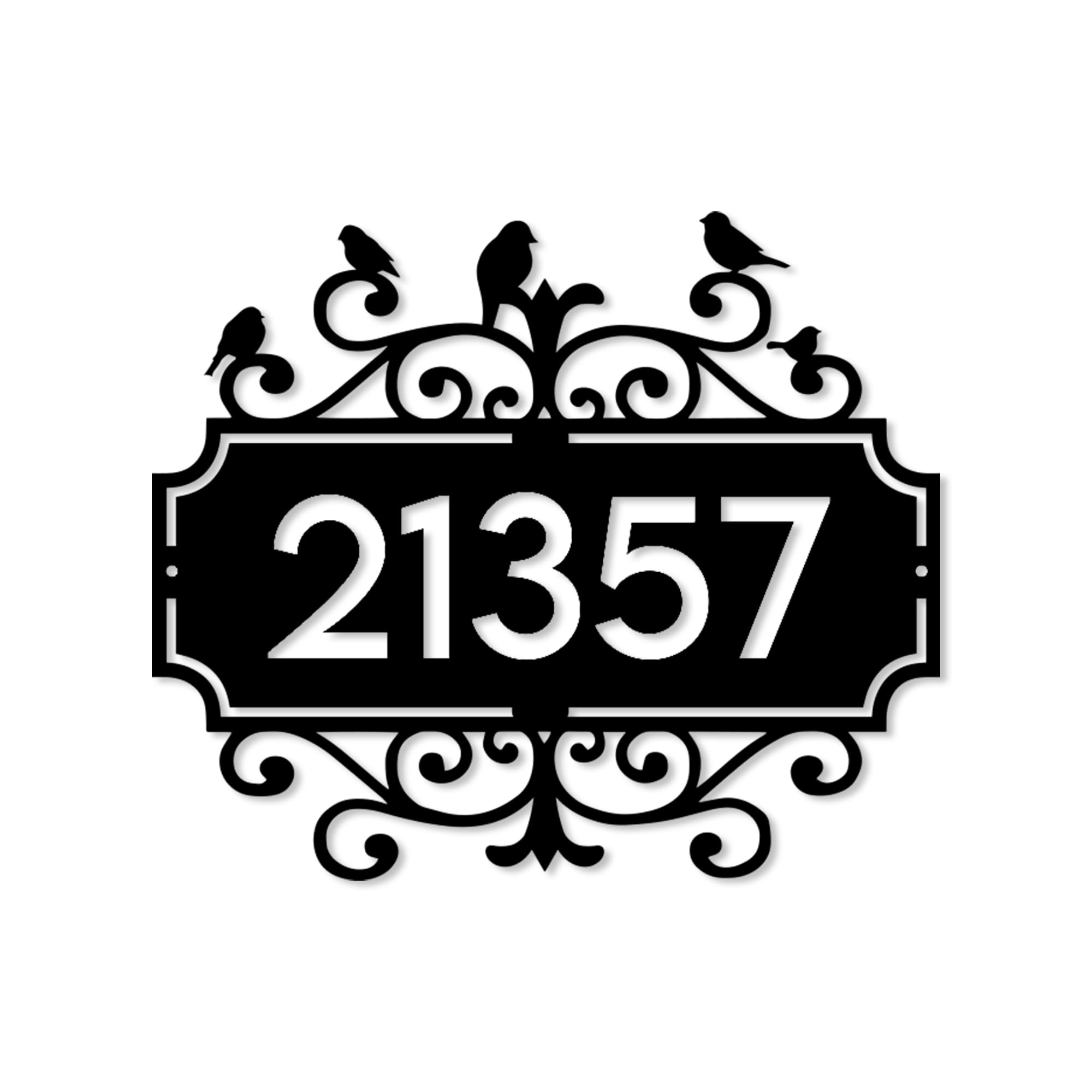 House Number Plaque for Outside, Custom Address Sign, Mid Century Modern, Black Metal Wall Decor, Personalized Wedding/Housewarming Gift for Couples