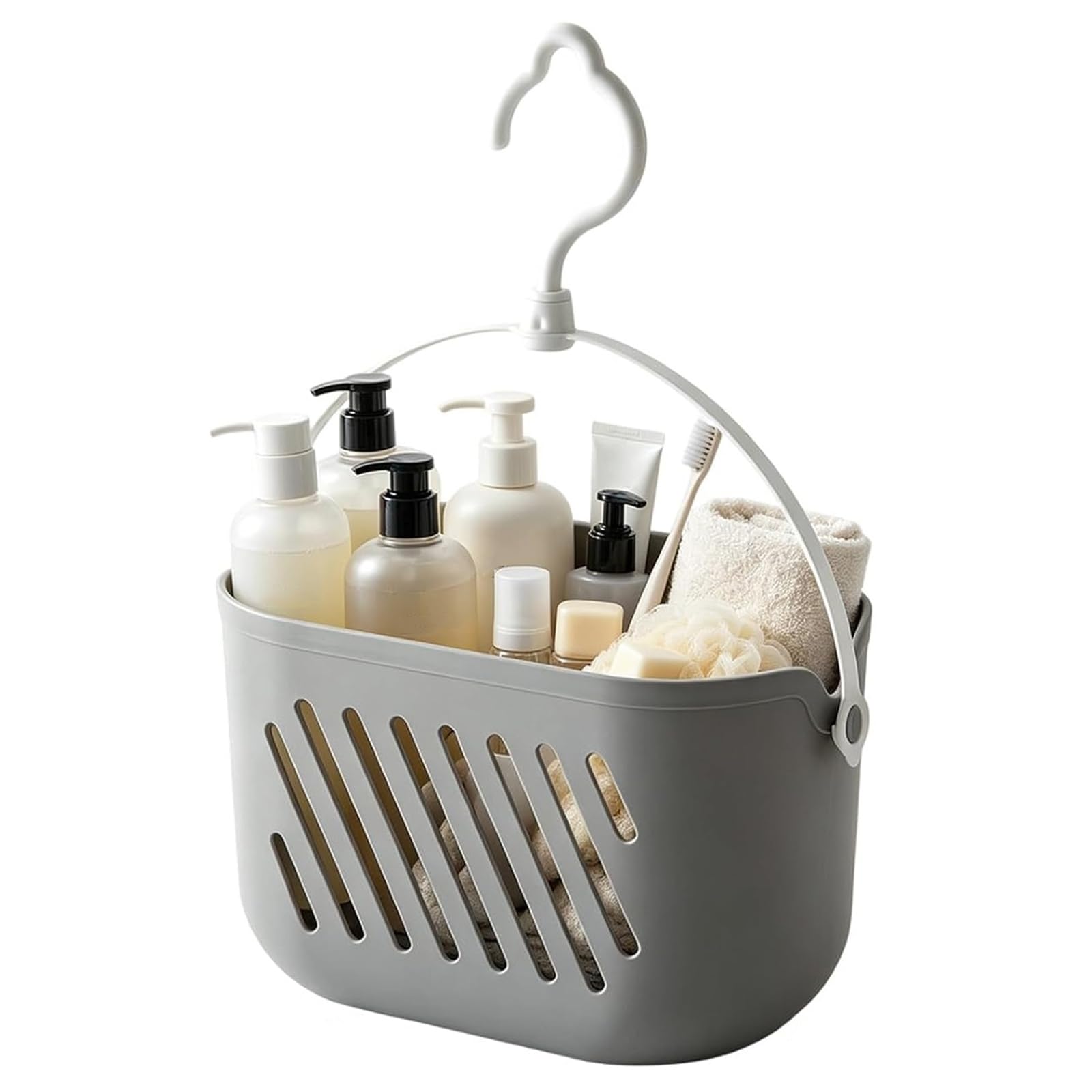 Hanging Shower Caddy Basket Plastic Bathroom Organizer with(B)