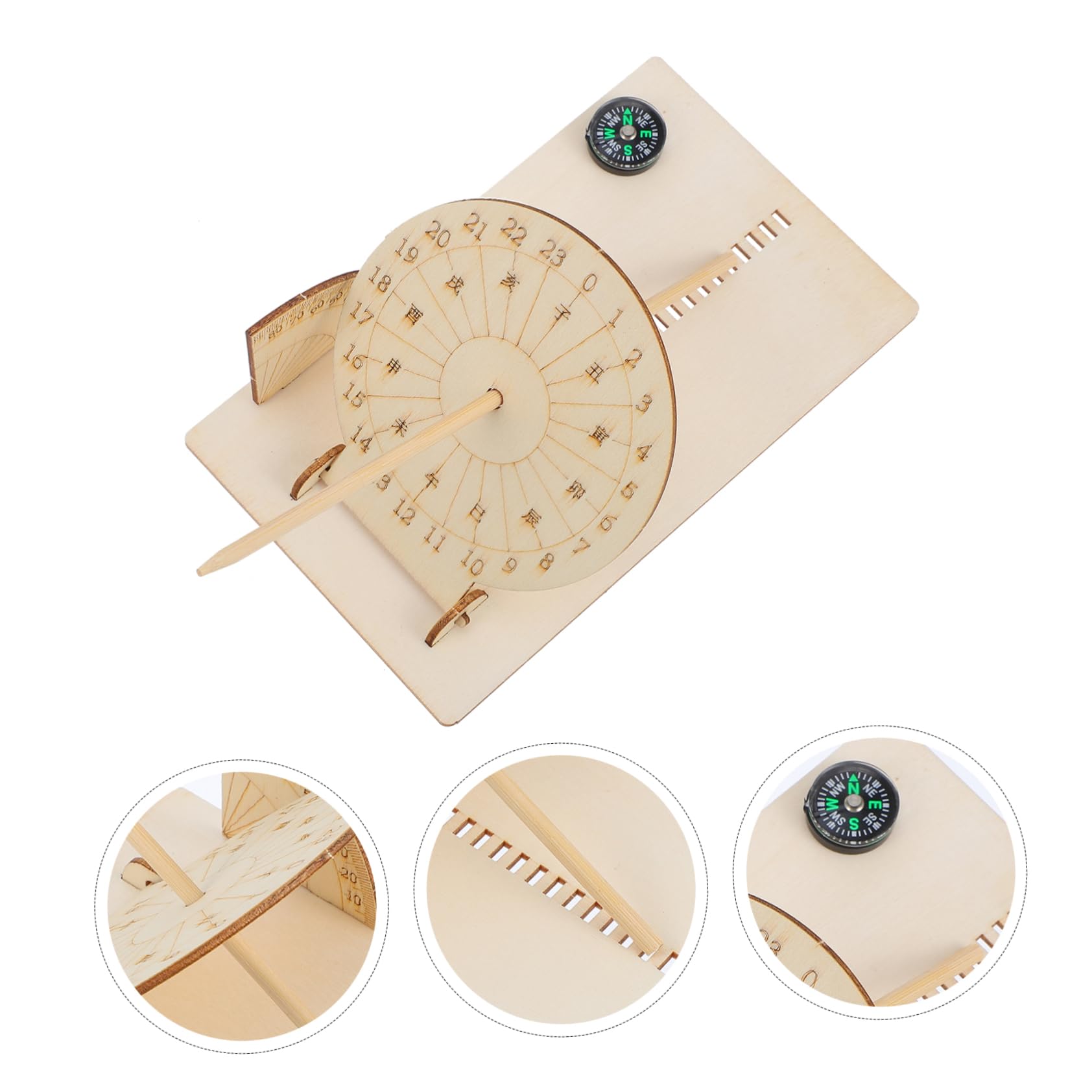 ABOOFAN 2 Juegos Reloj de Sol Educativo de Madera de Día y Noche DIY Juguete Científico para Clases y Experimentos Herramienta Didáctica para Padres y Profesores