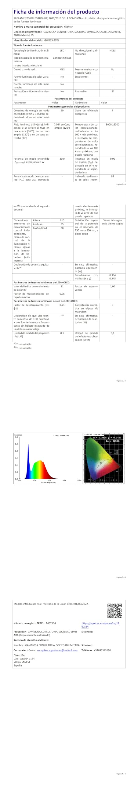 Klighten Aplique Pared Led Interior Regulable con Mando a Distancia, Lámpara de pared Decorativo Mordern, Para Salon, Dormitorio, Baño, 800-2000 Lumen, 3000K-6000K, Blanco, 61cm
