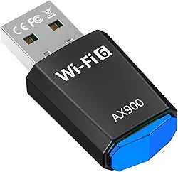 AX900 Adaptador USB WLAN de banda dupla de 2,4 GHz/5 GHz com driver embutido, adaptador USB WiFi 6 para PC/Desktop/Laptop, compatível com Windows 11/10/8.1/8/7