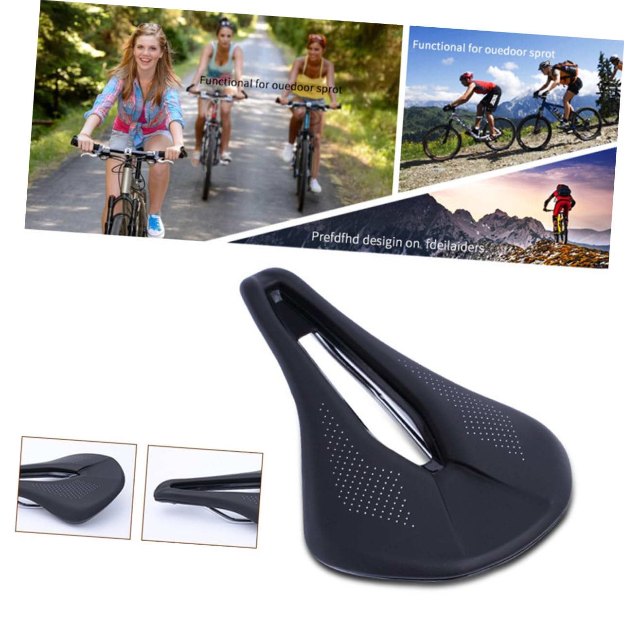 Selle de Vélo Creuse VTT Respirante en Acier Molybdène Noir