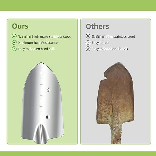 Miniatura 5 de Herramientas de jardinería de 12 piezas, juego de herramientas de jardín de acero inoxidable, herramientas de mano de jardín con bolsa de mano, asas