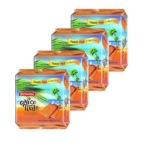 BRITANNIA Nice Time - 169 onzas 1693oz Deliciosa galleta de coco crujiente Bebidas favoritas para el desayuno y la hora del té Halal y adecuado