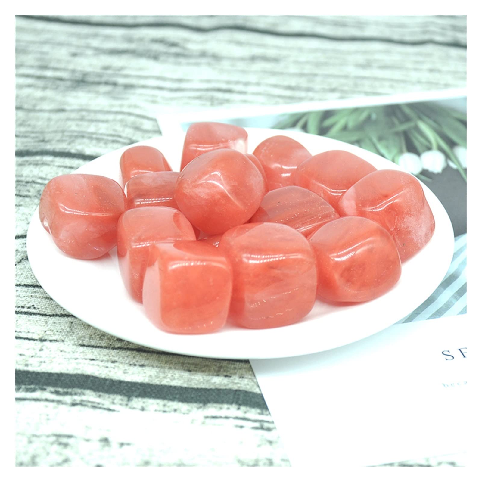Cristallo naturale ruvido Quarzo ciliegio naturale Ghiaia Dimensioni campione Pietre burattate irregolari Cristallo Quarzo Acquario domestico Collezioni di casa ( Color : Cherry Quartz , Size : One Si