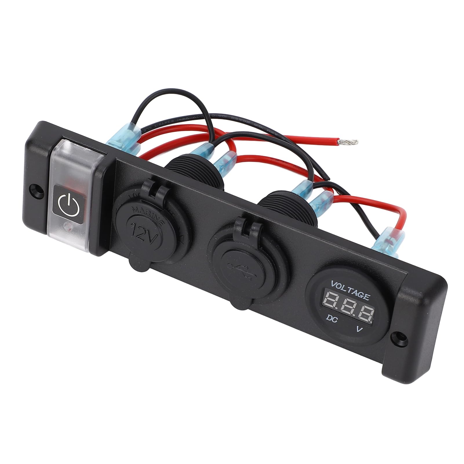 Panneau de Prise Allume-Cigare USB avec Indication LED pour Voiture, Bateau, SUV, Yacht, Double Panneau de Prise USB étanche IP66 pour Véhicules DC 12 V
