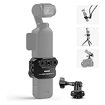NEEWER Pocket 3 Cage, Rig Video Gimbal in Lega Alluminio con Adattatore di Estensione Action Cam Filetto 1, 4″ ColdShoe Compatibile con DJI Osmo Pocket 3 Creator Combo,Non Richiede Assemblaggio, AC009
