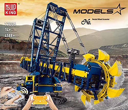 FanMei MISINI 17006 Schaufelradbagger, (Fernbedienung & APP-Steuerung R/C) Kleinpartikel-Puzzle-Bagger-Montage-Spielzeug… – Bild 4