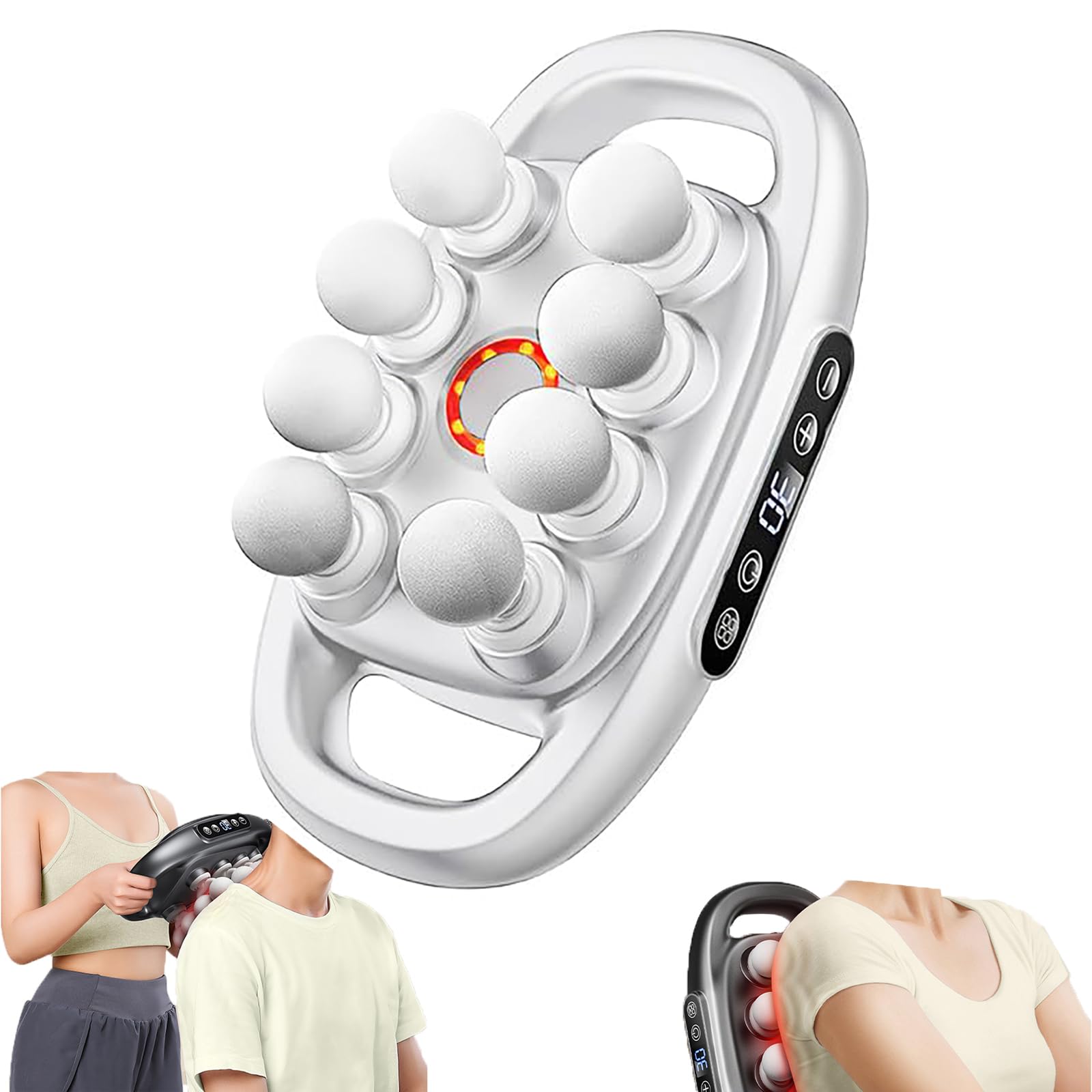 16-Drive 8-Head Massage Gun Set,8 Head Fascia Massage Gun,8 Head Massage Gun Deep Tissue,3 Modes & 30 Vitesses,pour Soulager Les Douleurs Du Dos, Jambes