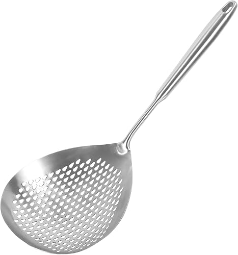 CYILIUKEJI Skimmer - Cuchara ranurada de acero inoxidable 304 para cocinar espumadera cucharón espumadera cuchara espumadera cuchara colador de