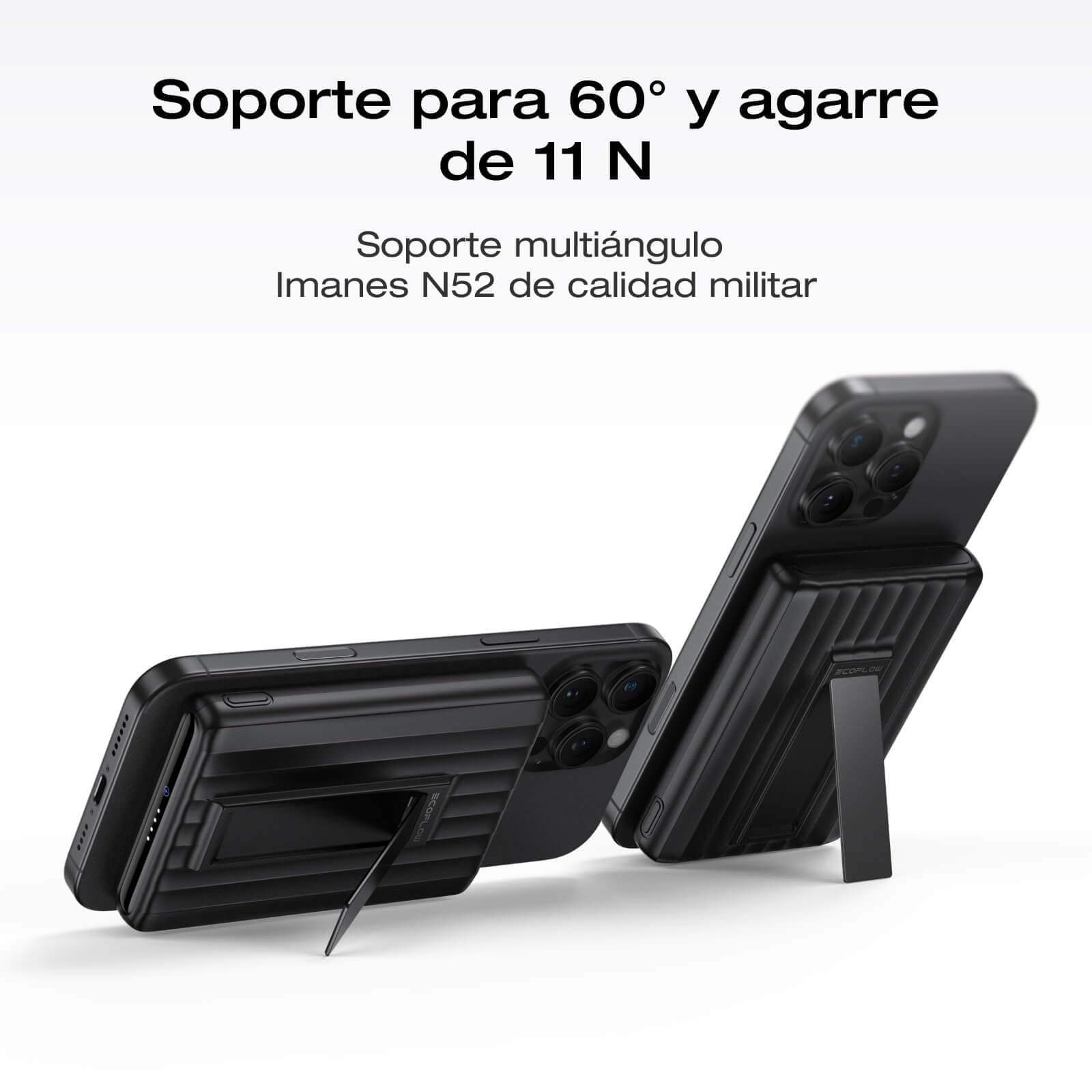 Banco de energía magnético EcoFlow Rapid 10000 mAh, Carga magnética de 7,5 W, inalámbrico, Carga de 30W con USB-C, Recarga de 30W, para iPhone 16/15/14/13/12, con Estuche de Carga inalámbrica-Negro