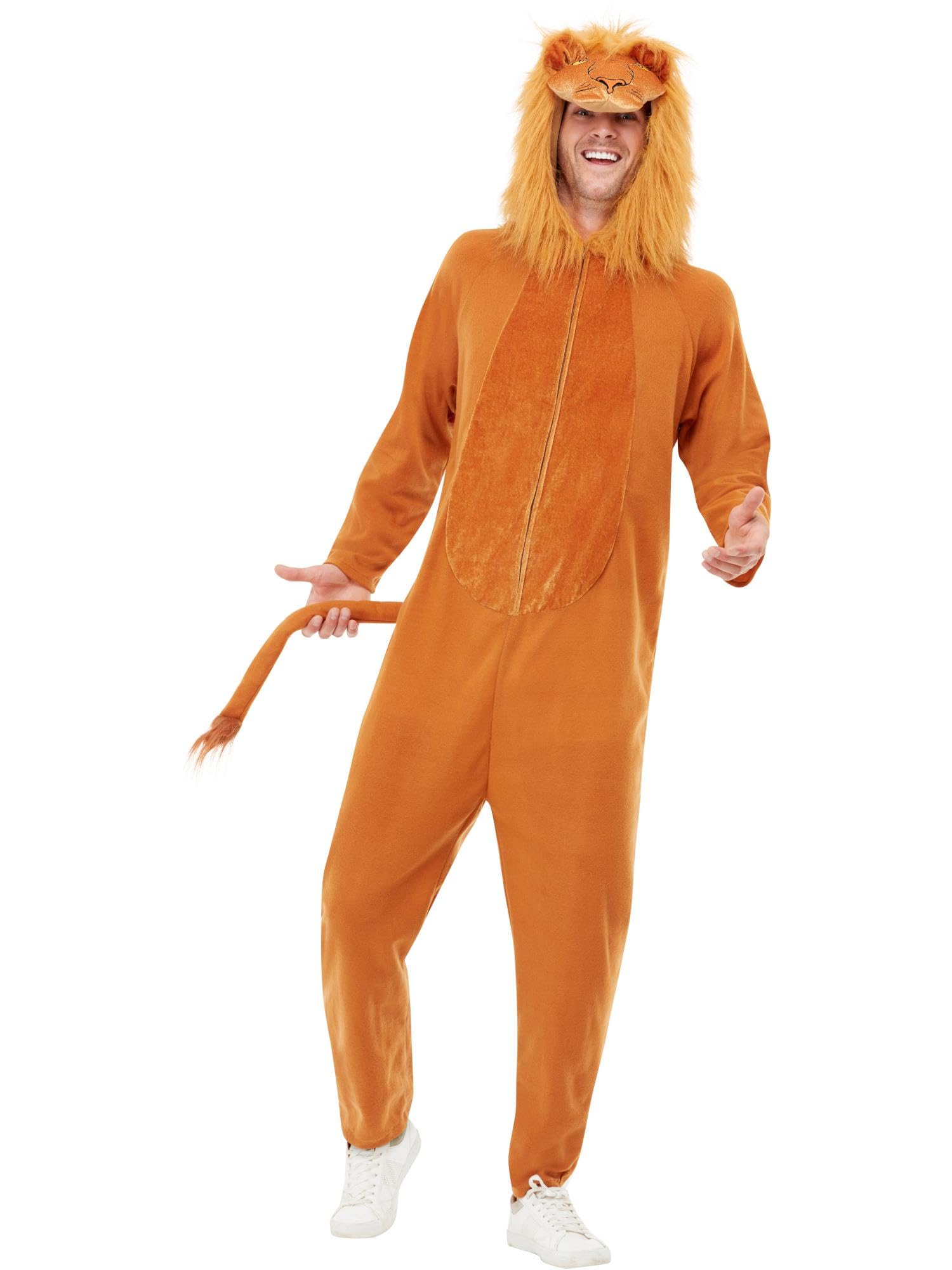Smiffys Löwenkostüm, Braun, Mit Kapuzen Jumpsuit