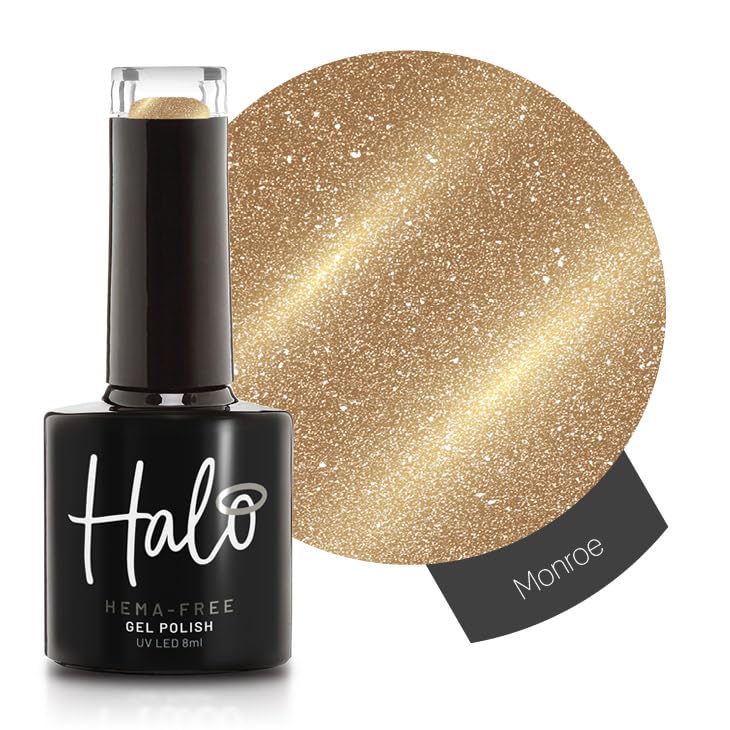 Halo Gel Polish 8ml - Monroe. UV/LED Gel Nail Polish, Long Lasting & Easy To Apply. Nail Art Colours For Manicure & Pedicure. Gel Polish For Professional & Home Use.