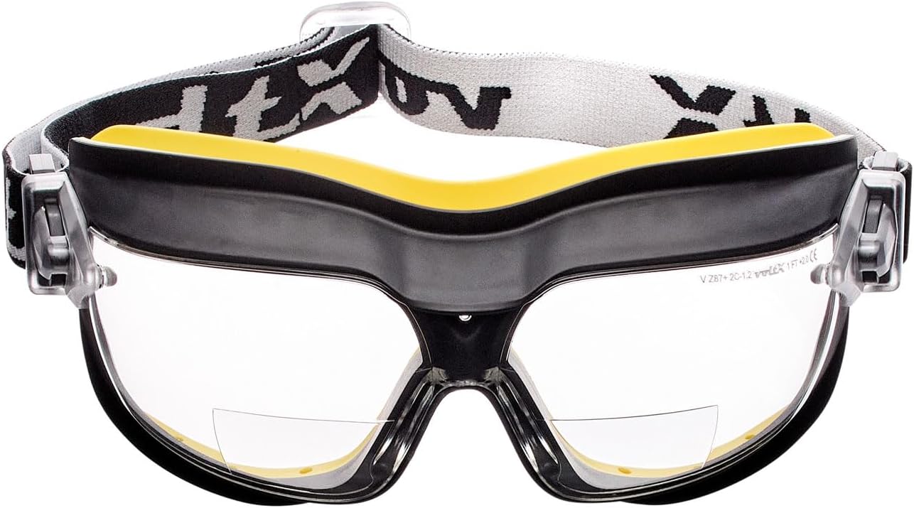 voltX GT DEFENDER Compact BIFOCAL Ventilated Safety Goggles (Clear lens +2.0), ANSI Z87.1 & CE EN166FT Certified, Anti fog coated UV400 lens.