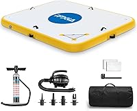 Vista 8 de Inflatable Dock- Floating Docks for Lakes 10ft 6ft 8ft 5ft, Inflatable Water Mat Island Float Blow Up Platform for River, Pool, Ocean