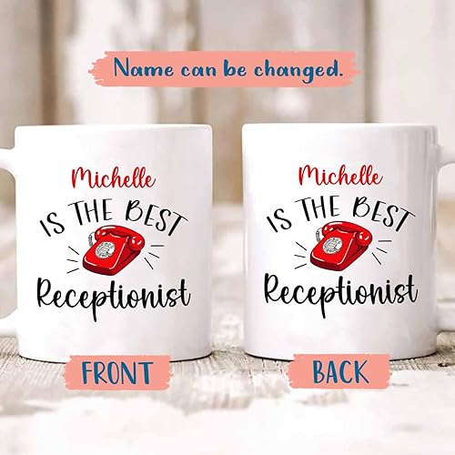 Vista 99 de Taza de café de recepcionista médica personalizada, taza de té blanca de recepcionista médica, taza de té blanca de 11 onzas, taza de café Taza