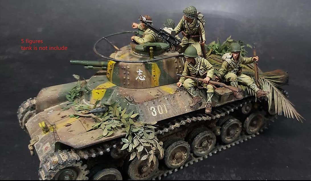1/35 Kit Modello Figura in Resina Tema Militare 5 Figure (Serbatoio Non Incluso) Non assemblato Non Verniciato
