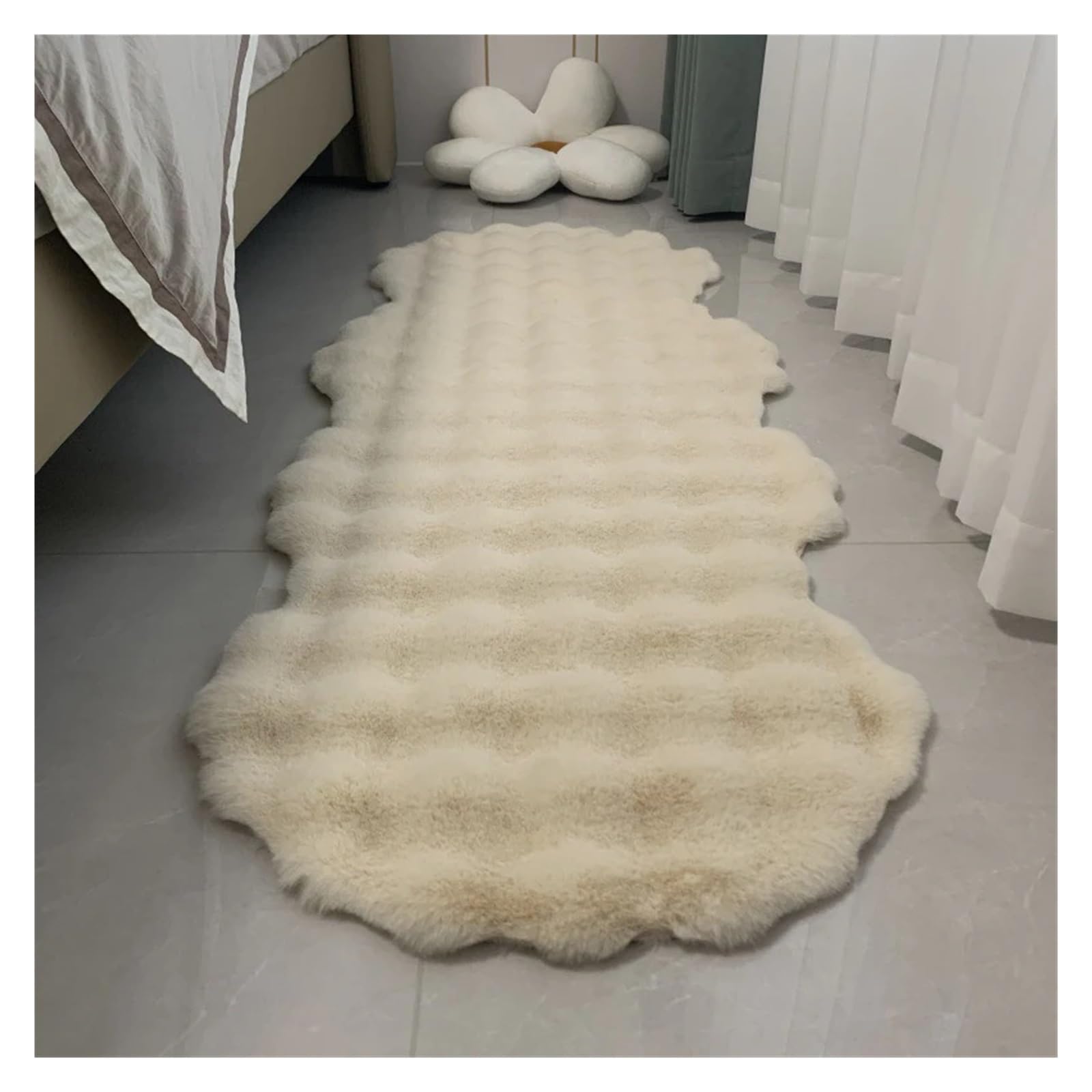 Tapis de chambre jaune clair en velours doux pour enfants