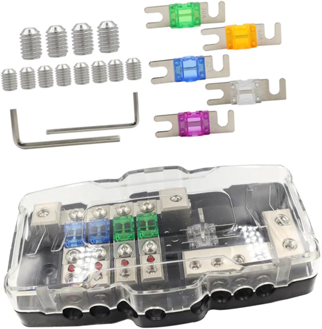 Alipis Auto Fuse Block Battery Terminal Distribution Wire Terminals Fuse Holder Sanding Nickel-plated for High Safety